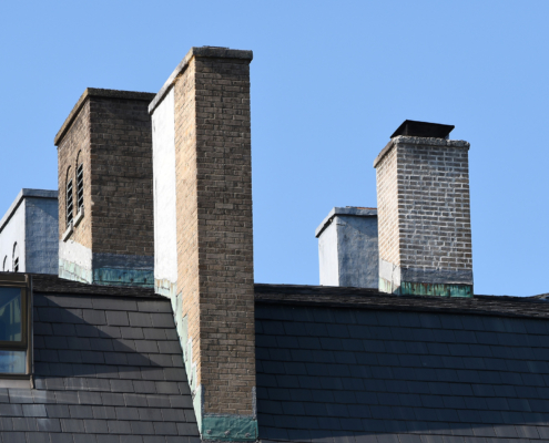 Close up chimney on the roof